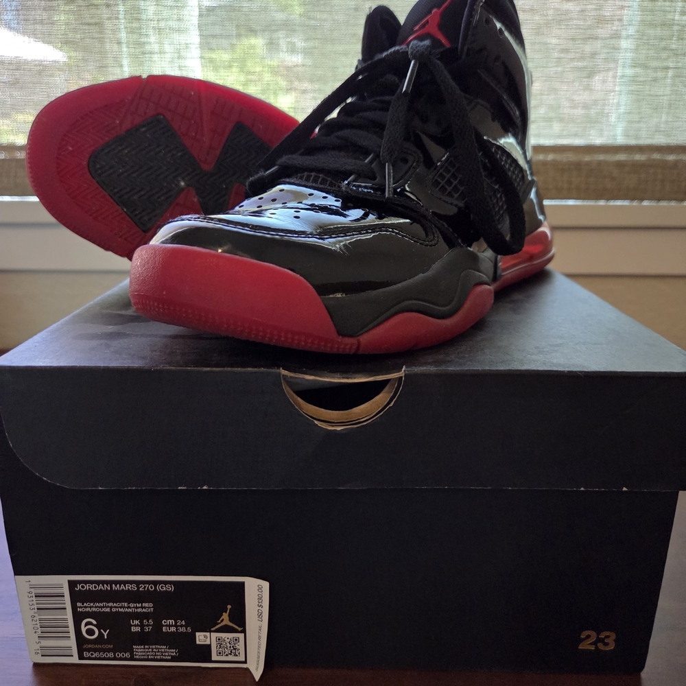 Jordan Kids Black and Red Sneakers